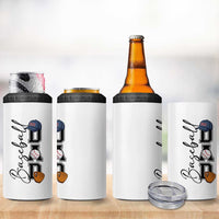 Baseball Dad 4 in 1 Can Cooler Tumbler Funny Sports Papa Life Lover