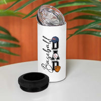 Baseball Dad 4 in 1 Can Cooler Tumbler Funny Sports Papa Life Lover