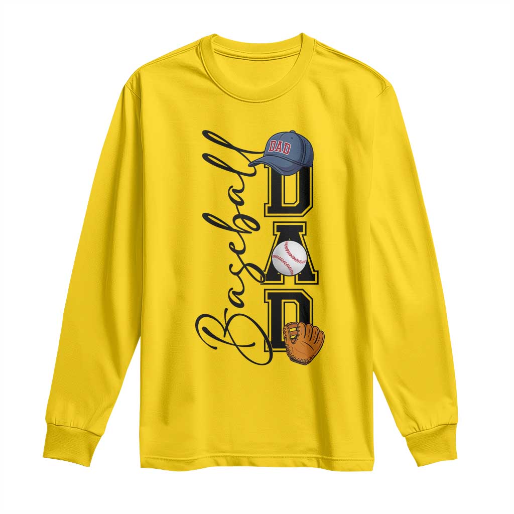 Baseball Dad Long Sleeve Shirt Funny Sports Papa Life Lover - Wonder Print Shop