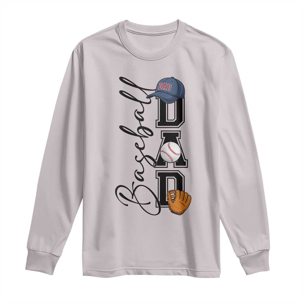Baseball Dad Long Sleeve Shirt Funny Sports Papa Life Lover - Wonder Print Shop