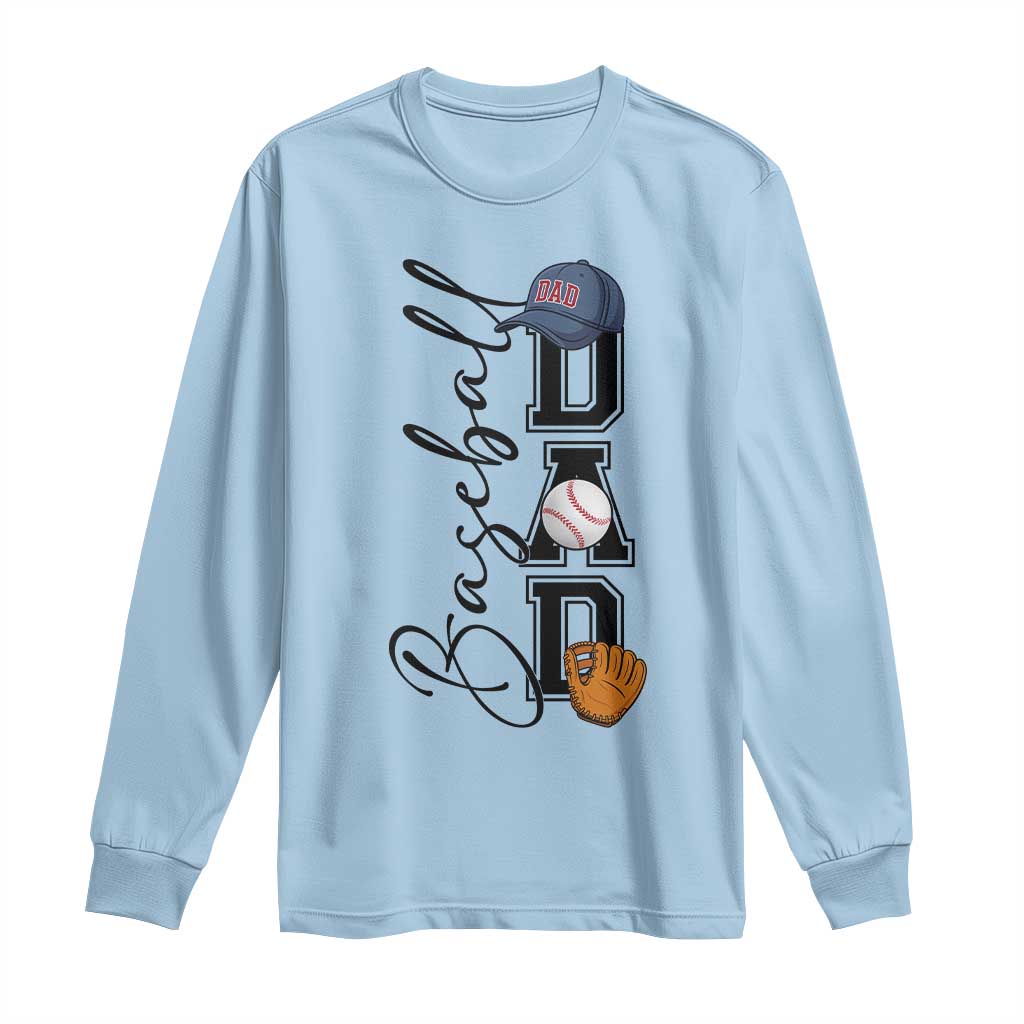 Baseball Dad Long Sleeve Shirt Funny Sports Papa Life Lover - Wonder Print Shop