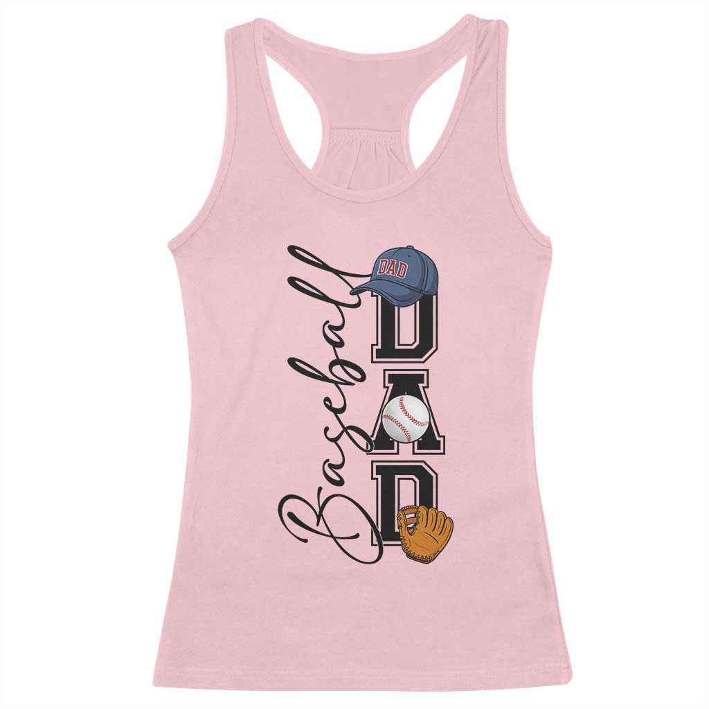 Baseball Dad Racerback Tank Top Funny Sports Papa Life Lover - Wonder Print Shop