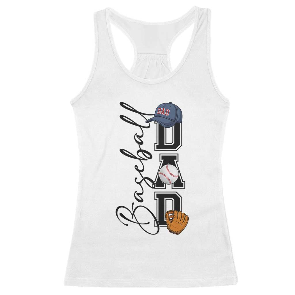 Baseball Dad Racerback Tank Top Funny Sports Papa Life Lover - Wonder Print Shop