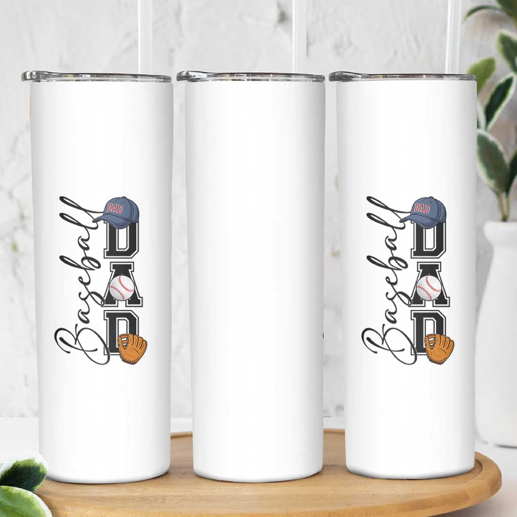 Baseball Dad Skinny Tumbler Funny Sports Papa Life Lover