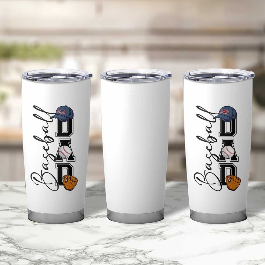 Baseball Dad Tumbler Cup Funny Sports Papa Life Lover
