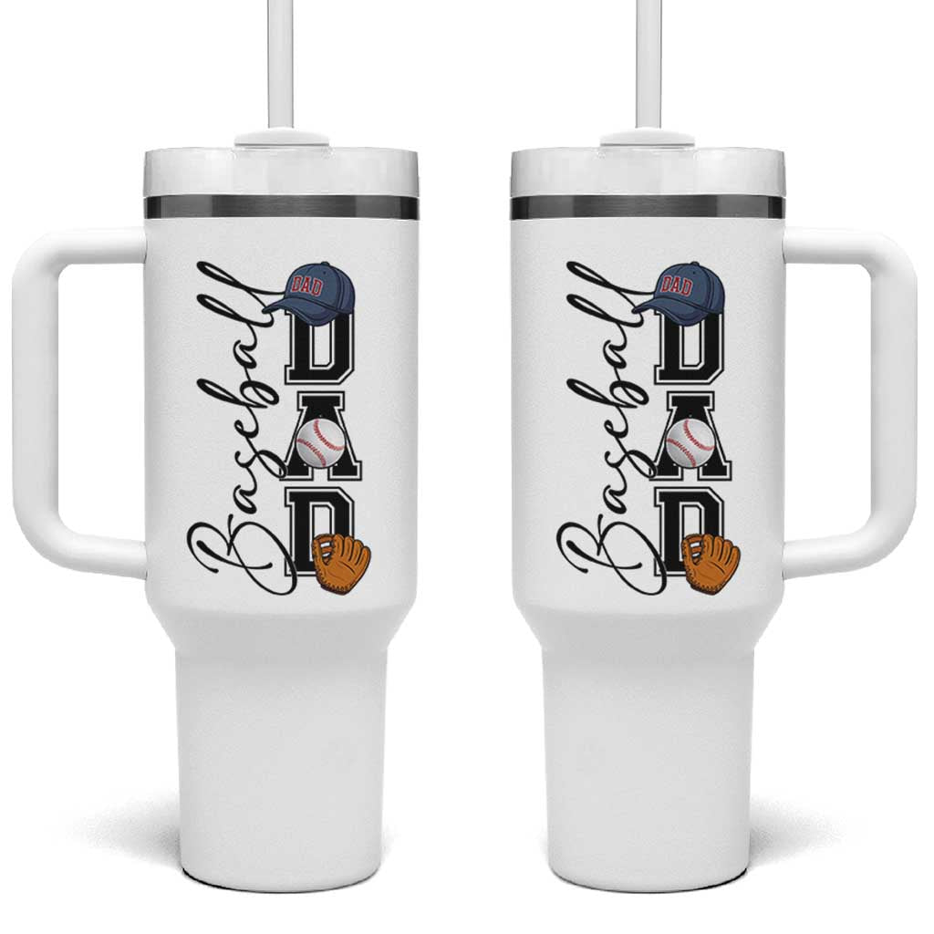 Baseball Dad Tumbler With Handle Funny Sports Papa Life Lover