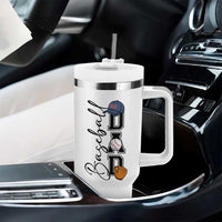 Baseball Dad Tumbler With Handle Funny Sports Papa Life Lover