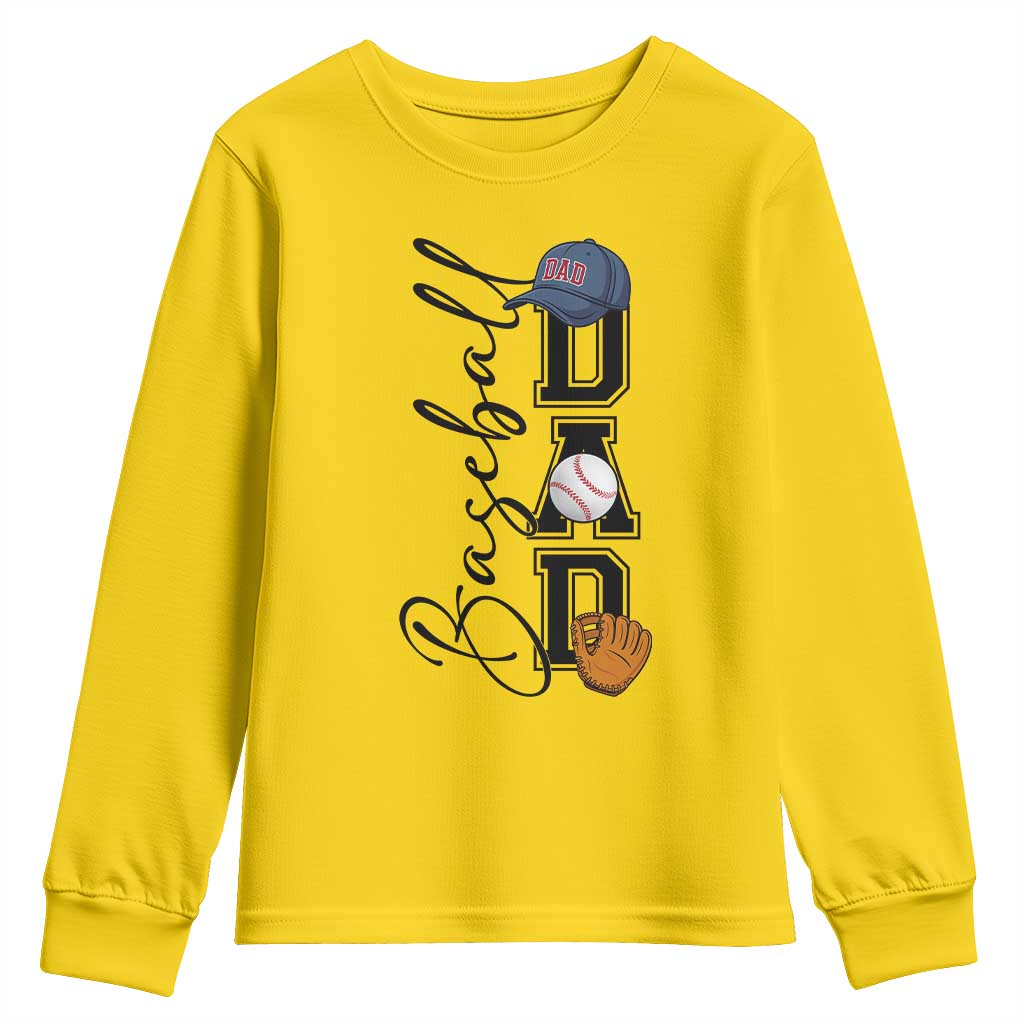 Baseball Dad Youth Sweatshirt Funny Sports Papa Life Lover - Wonder Print Shop
