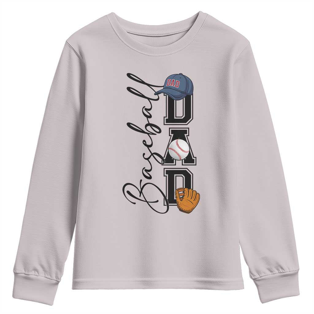 Baseball Dad Youth Sweatshirt Funny Sports Papa Life Lover - Wonder Print Shop