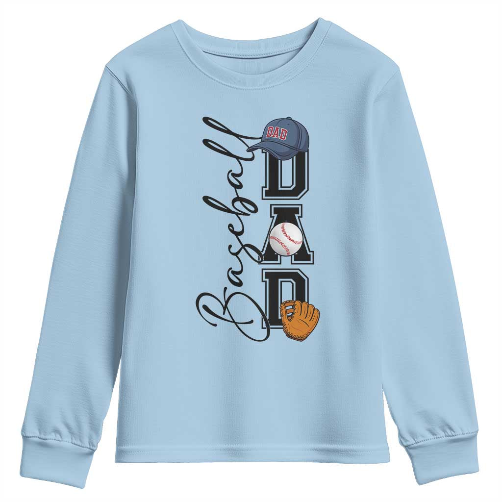 Baseball Dad Youth Sweatshirt Funny Sports Papa Life Lover - Wonder Print Shop