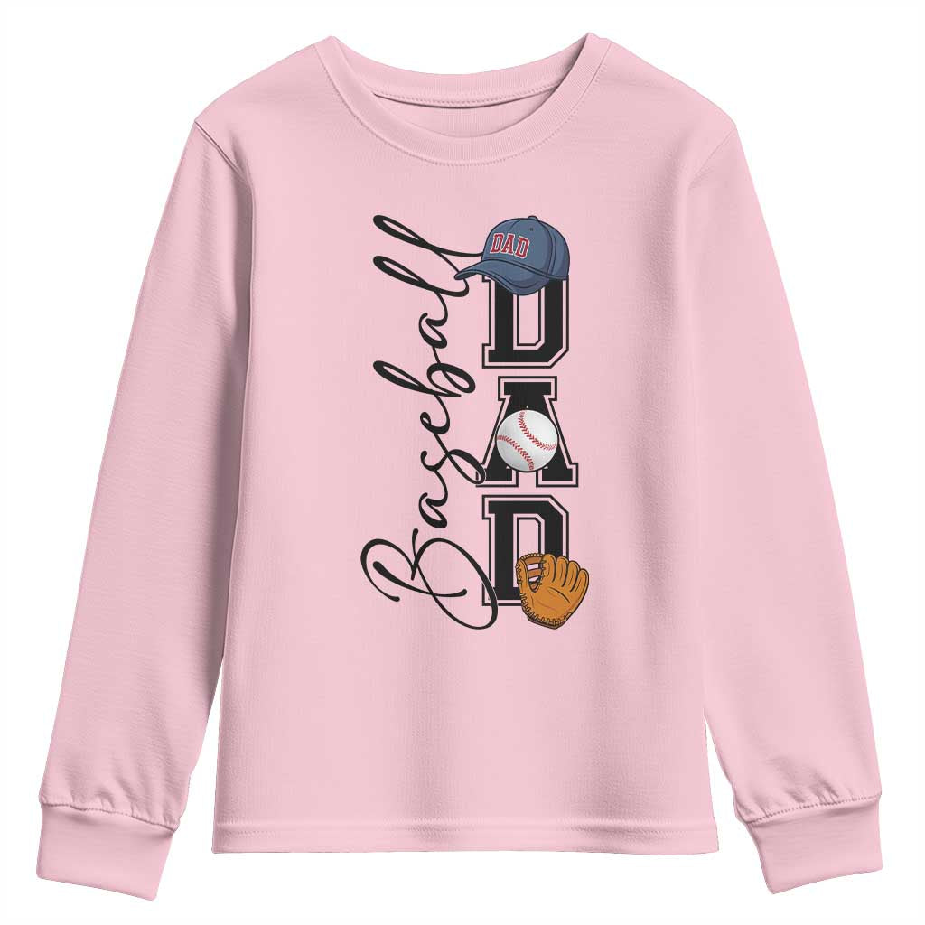 Baseball Dad Youth Sweatshirt Funny Sports Papa Life Lover - Wonder Print Shop