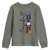 Baseball Dad Youth Sweatshirt Funny Sports Papa Life Lover - Wonder Print Shop