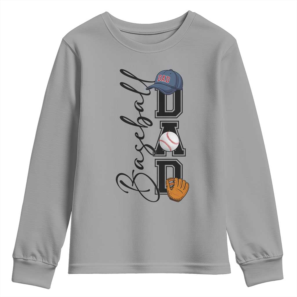 Baseball Dad Youth Sweatshirt Funny Sports Papa Life Lover - Wonder Print Shop