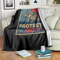 Protect The Jimothy Throw Blanket Funny Retro Trash Panda Animal Lover Meme