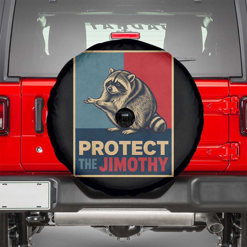 Protect The Jimothy Spare Tire Cover Funny Retro Trash Panda Animal Lover Meme