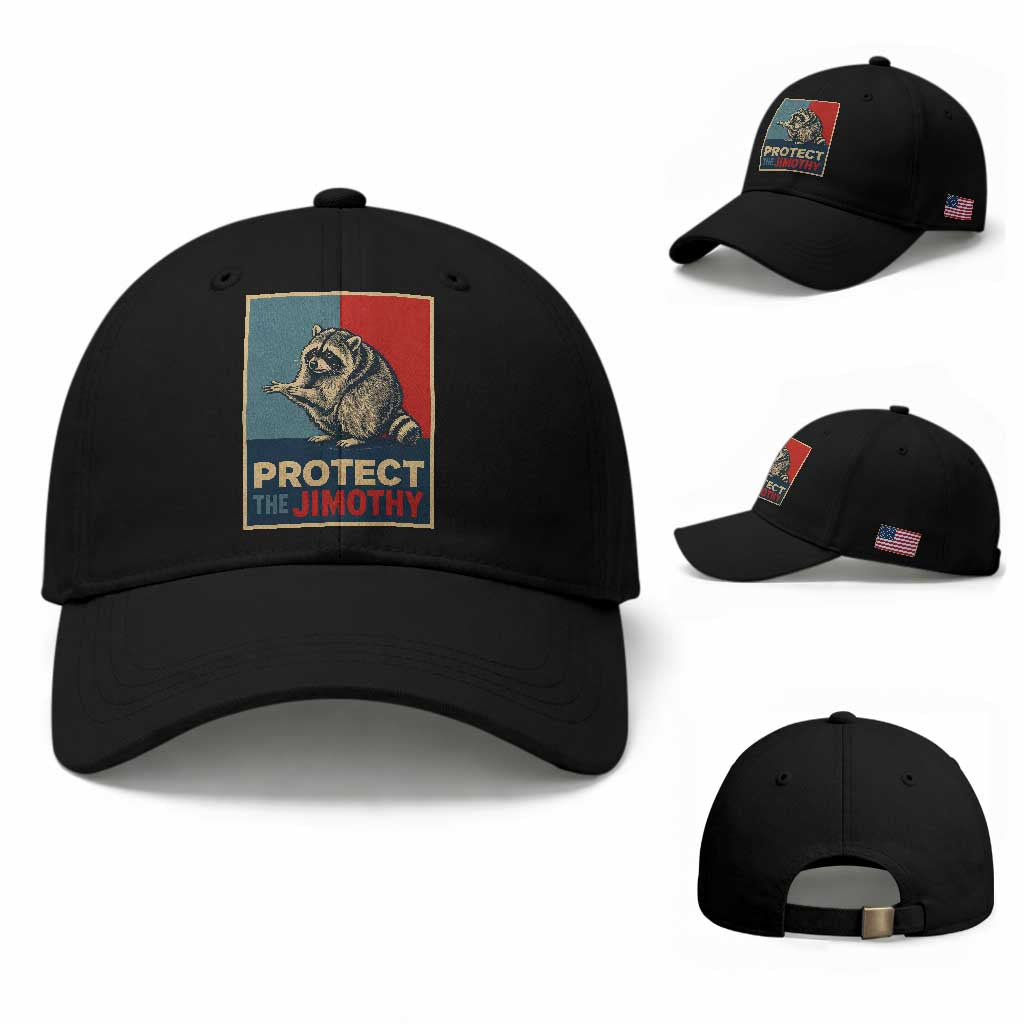 Protect The Jimothy Baseball Cap Funny Retro Trash Panda Animal Lover Meme