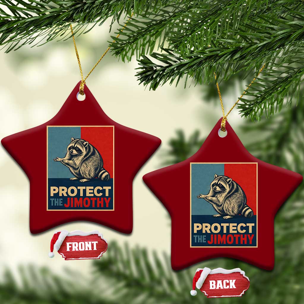 Protect The Jimothy Ceramic Ornament Funny Retro Trash Panda Animal Lover Meme