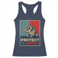 Protect The Jimothy Racerback Tank Top Funny Retro Trash Panda Animal Lover Meme