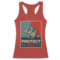 Protect The Jimothy Racerback Tank Top Funny Retro Trash Panda Animal Lover Meme