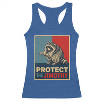 Protect The Jimothy Racerback Tank Top Funny Retro Trash Panda Animal Lover Meme