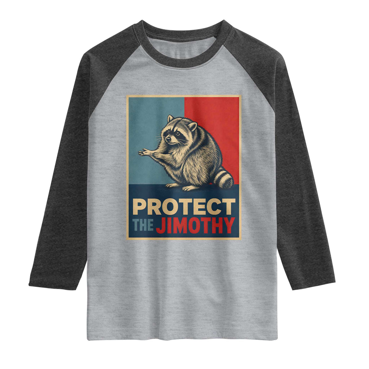 Protect The Jimothy Raglan Shirt Funny Retro Trash Panda Animal Lover Meme