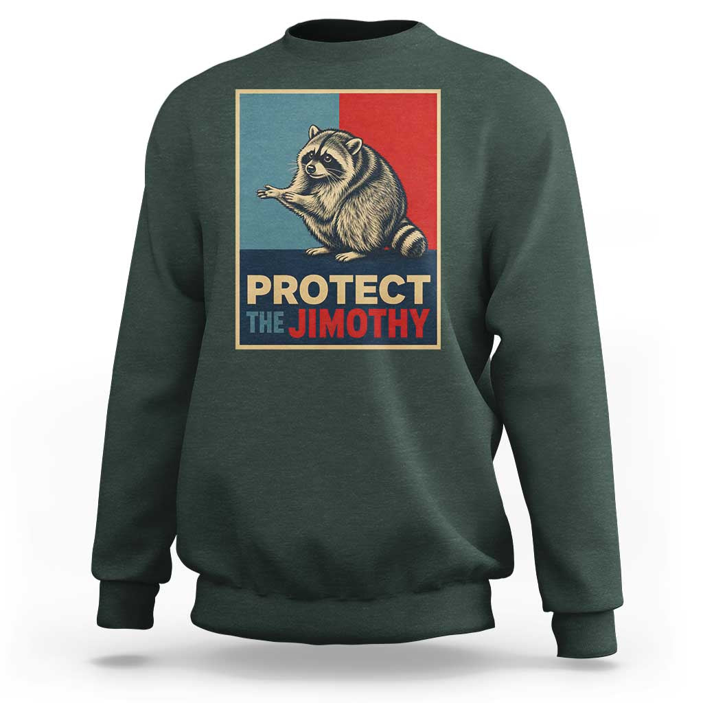 Protect The Jimothy Sweatshirt Funny Retro Trash Panda Animal Lover Meme