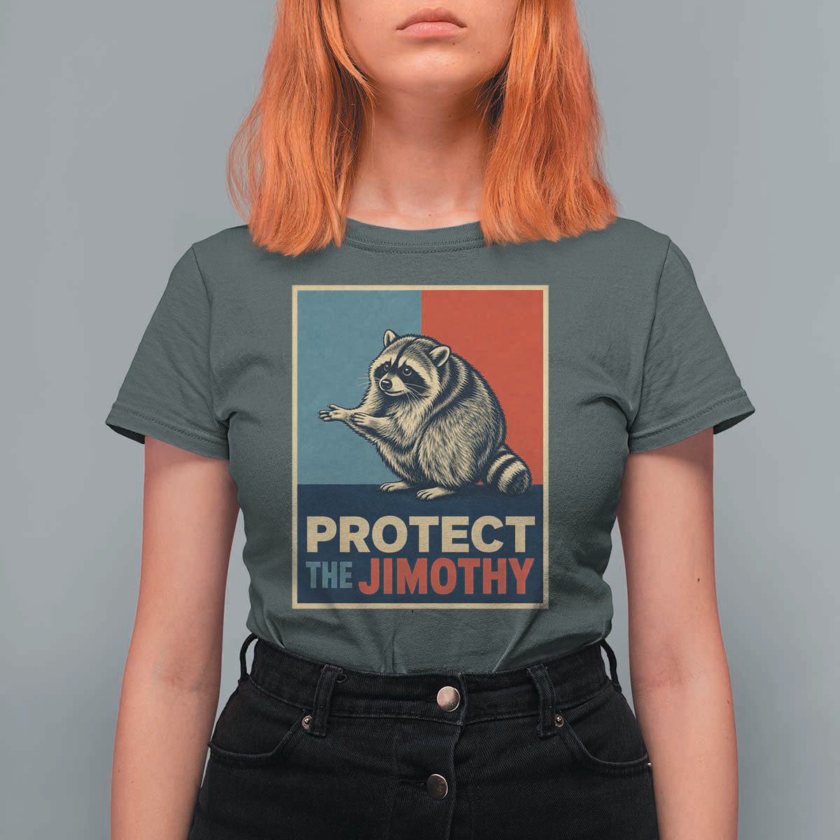 Protect The Jimothy T Shirt For Women Funny Retro Trash Panda Animal Lover Meme