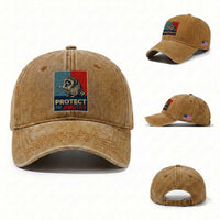 Protect The Jimothy Washed Cotton Baseball Cap Funny Retro Trash Panda Animal Lover Meme