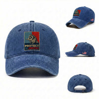 Protect The Jimothy Washed Cotton Baseball Cap Funny Retro Trash Panda Animal Lover Meme