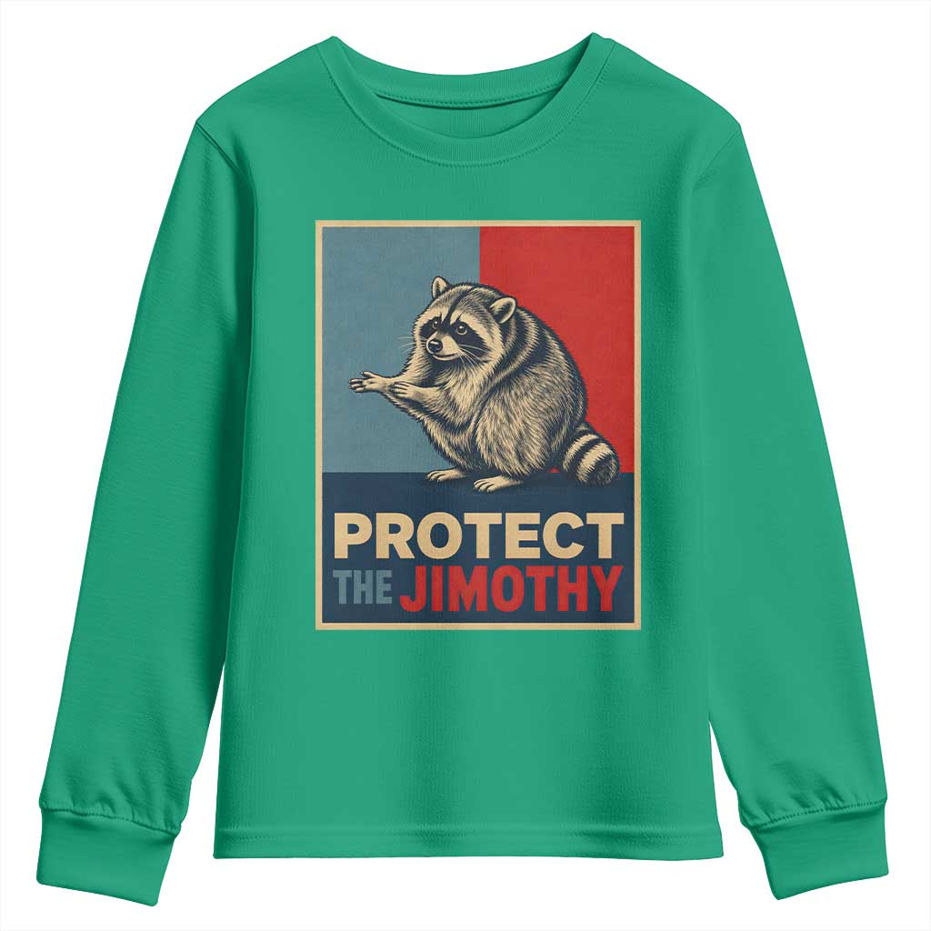 Protect The Jimothy Youth Sweatshirt Funny Retro Trash Panda Animal Lover Meme