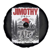 Jimothy The Raccoon Spare Tire Cover Seattle Skyline Mount Rainier Japanese Retro Vintage Art