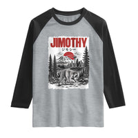 Jimothy The Raccoon Raglan Shirt Seattle Skyline Mount Rainier Japanese Retro Vintage Art