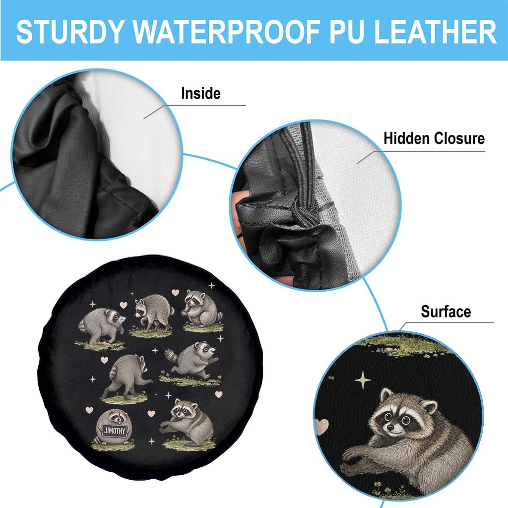 Cute Jimothy The Raccoon Spare Tire Cover Viral Seattle Wildlife Trash Panda Gift