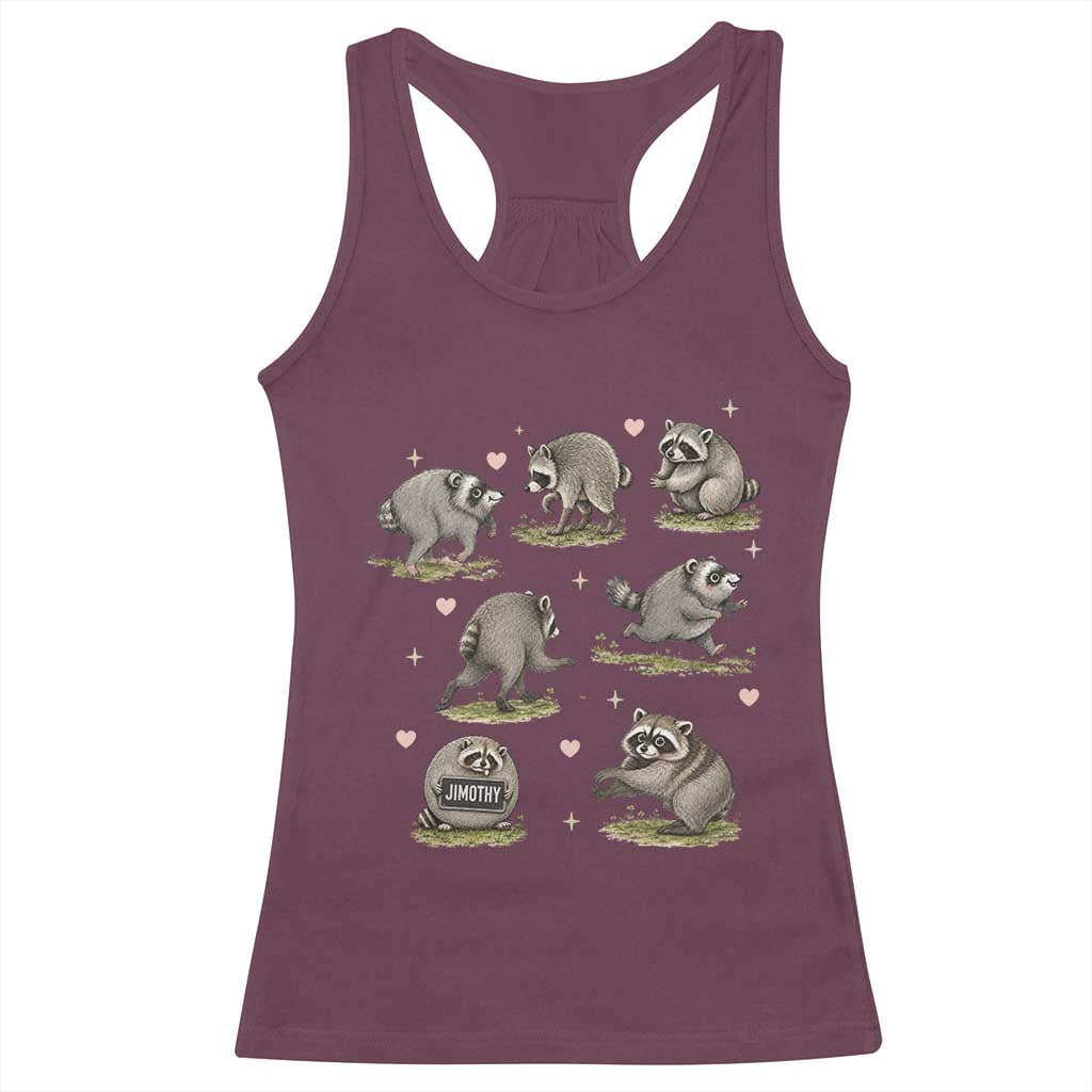 Cute Jimothy The Raccoon Racerback Tank Top Viral Seattle Wildlife Trash Panda Gift