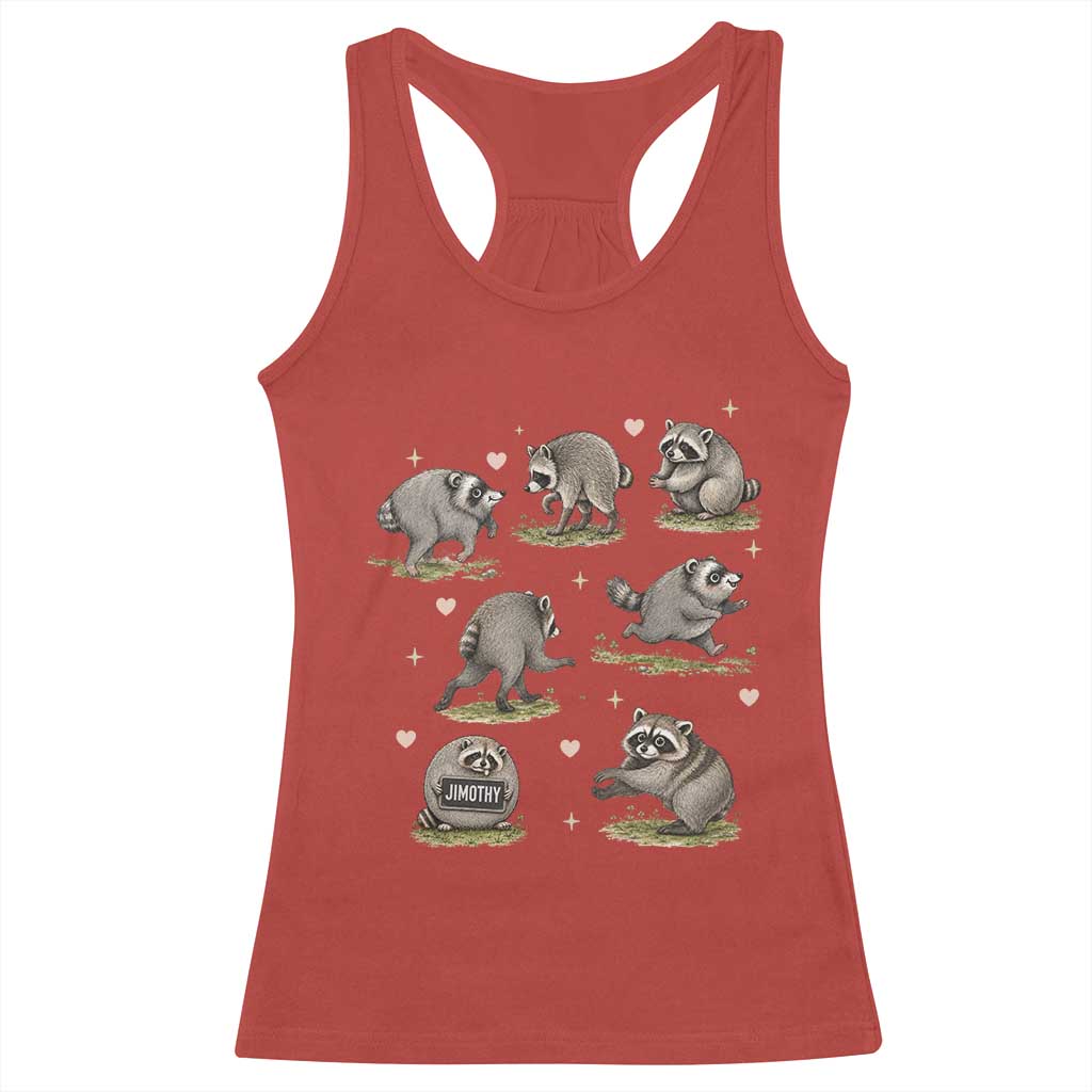 Cute Jimothy The Raccoon Racerback Tank Top Viral Seattle Wildlife Trash Panda Gift