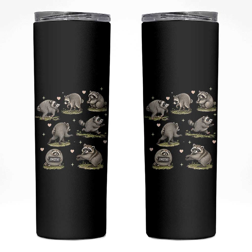 Cute Jimothy The Raccoon Skinny Tumbler Viral Seattle Wildlife Trash Panda Gift