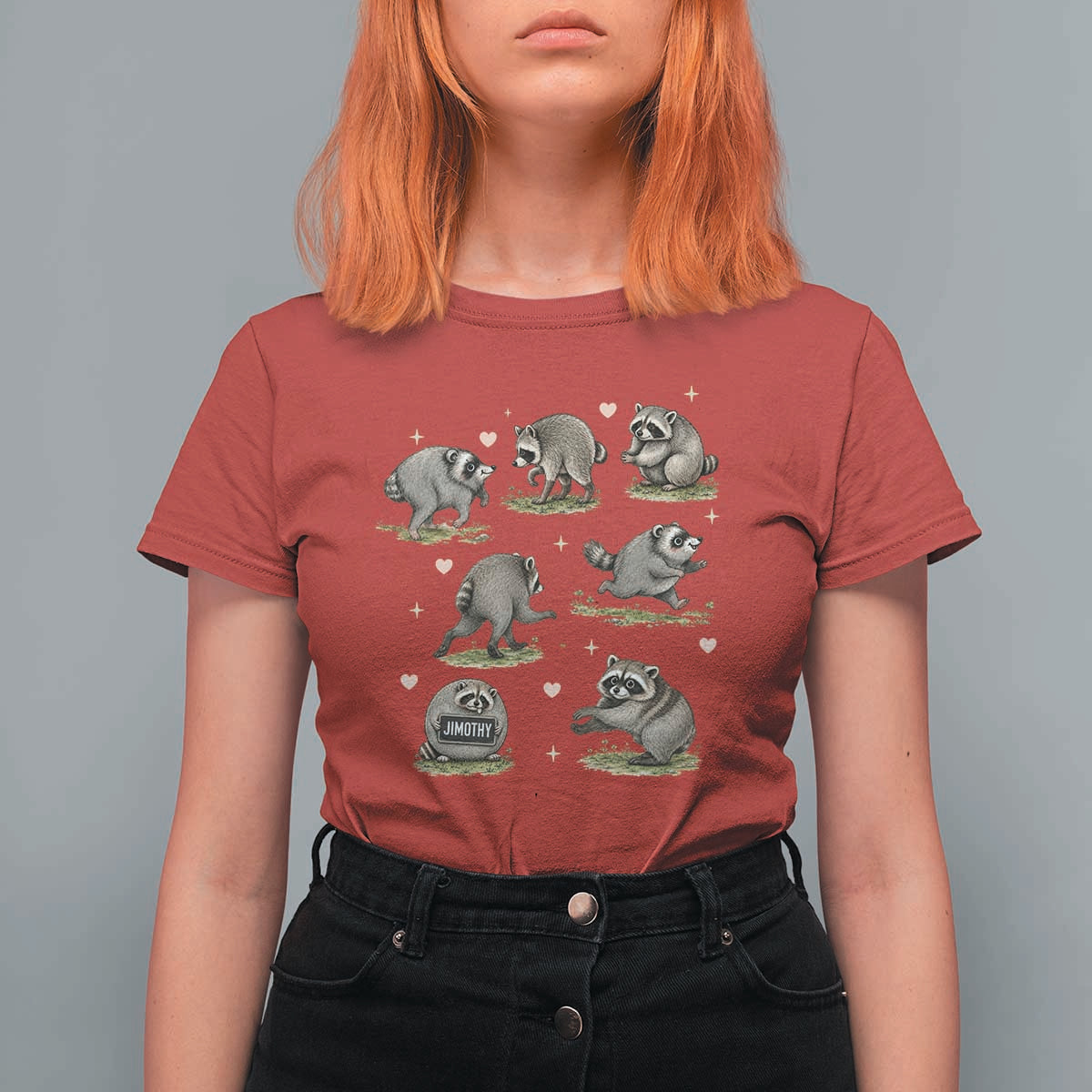 Cute Jimothy The Raccoon T Shirt For Women Viral Seattle Wildlife Trash Panda Gift