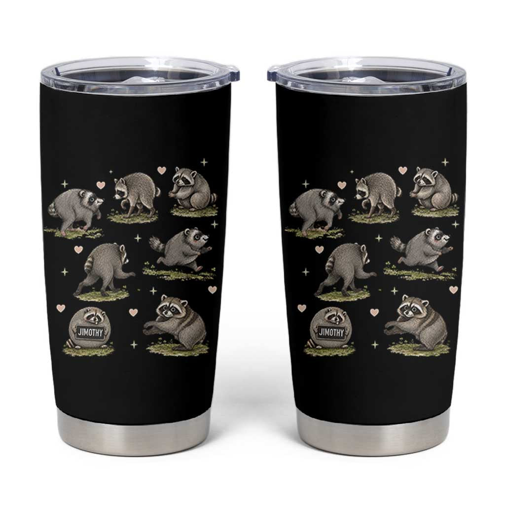 Cute Jimothy The Raccoon Tumbler Cup Viral Seattle Wildlife Trash Panda Gift