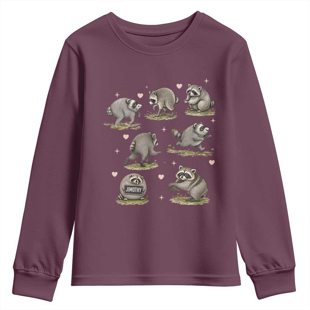Cute Jimothy The Raccoon Youth Sweatshirt Viral Seattle Wildlife Trash Panda Gift