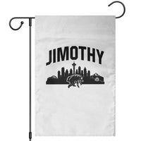 Jimothy The Raccoon Garden Flag Seattle Space Needle Mount Rainier Landscape Art