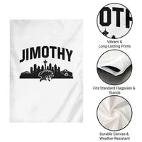 Jimothy The Raccoon Garden Flag Seattle Space Needle Mount Rainier Landscape Art