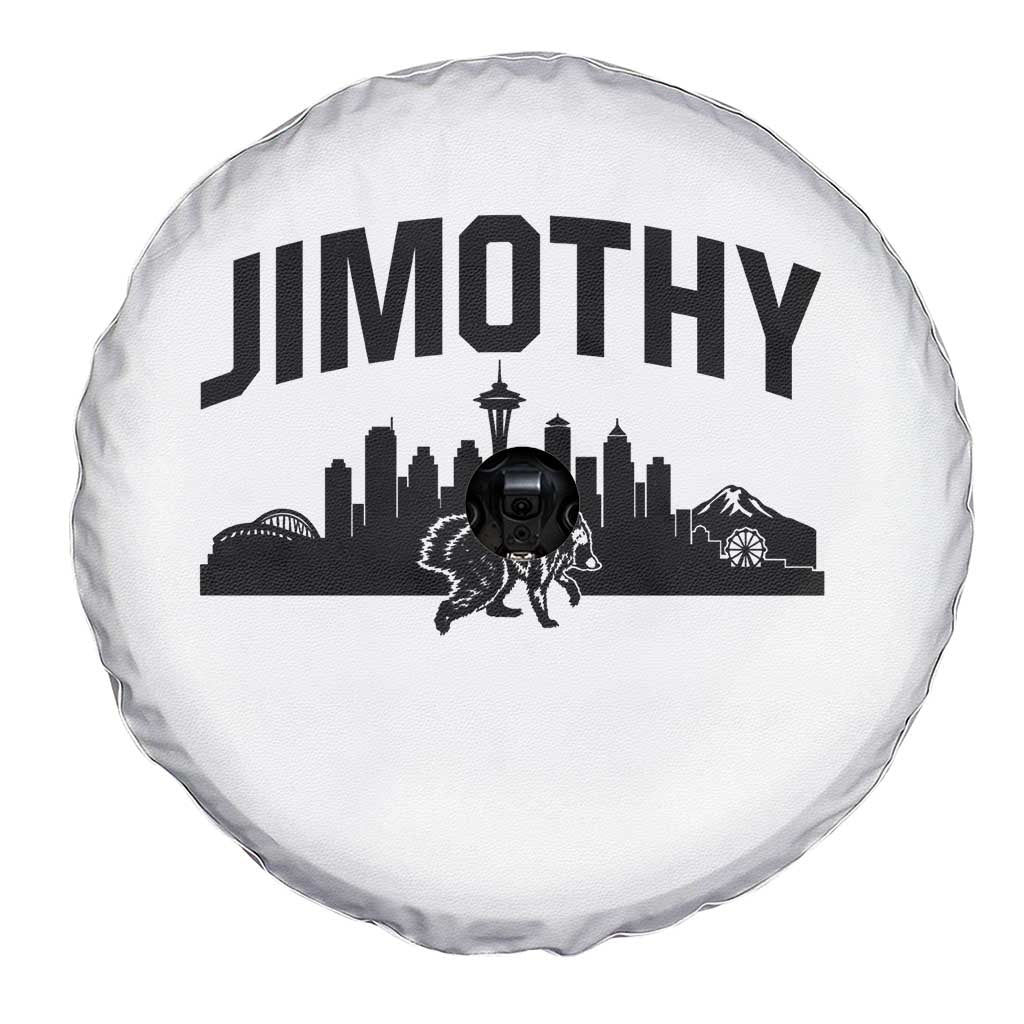 Jimothy The Raccoon Spare Tire Cover Seattle Space Needle Mount Rainier Landscape Art