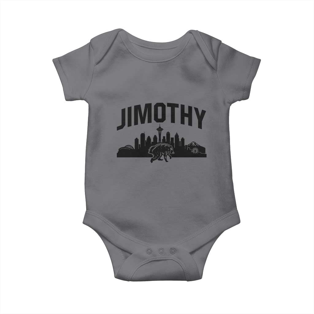 Jimothy The Raccoon Baby Onesie Seattle Space Needle Mount Rainier Landscape Art