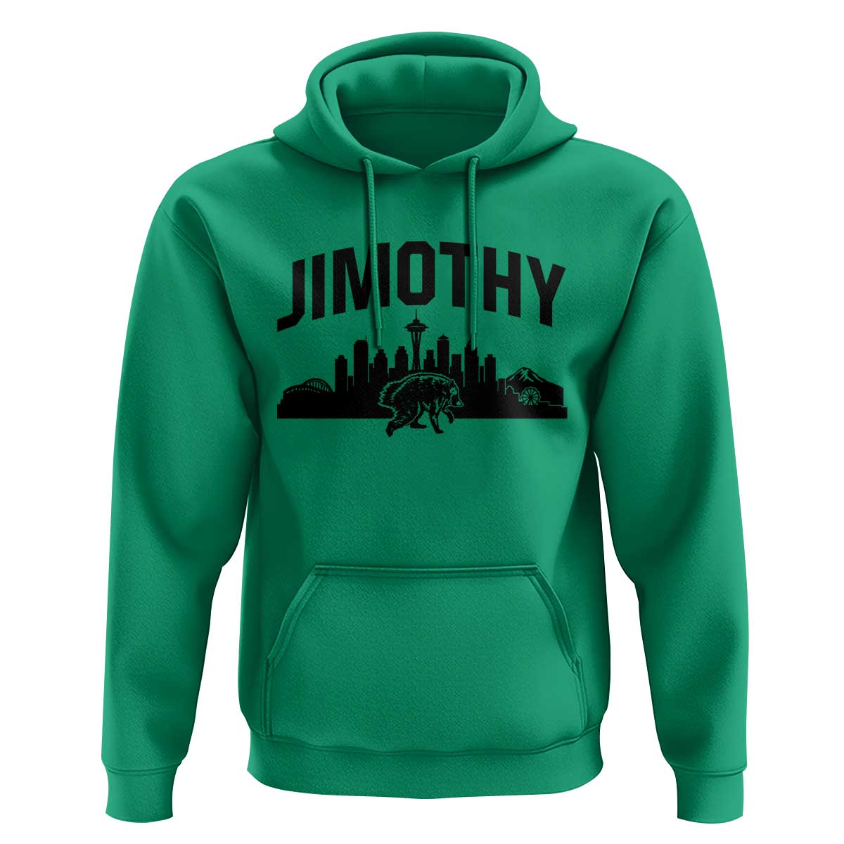 Jimothy The Raccoon Hoodie Seattle Space Needle Mount Rainier Landscape Art