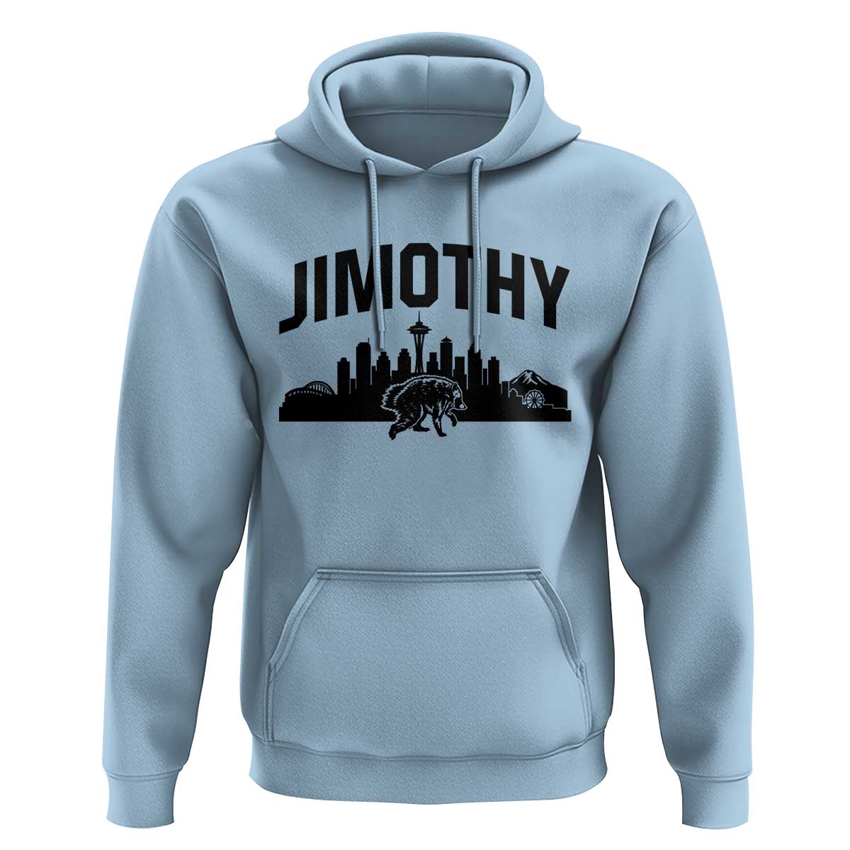 Jimothy The Raccoon Hoodie Seattle Space Needle Mount Rainier Landscape Art