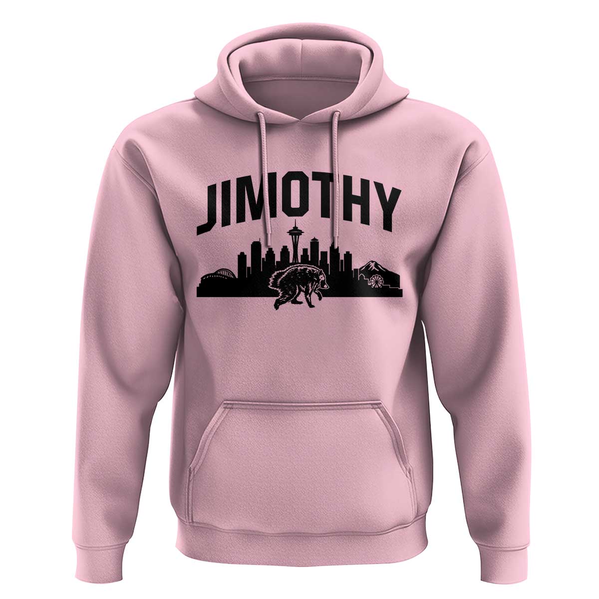 Jimothy The Raccoon Hoodie Seattle Space Needle Mount Rainier Landscape Art