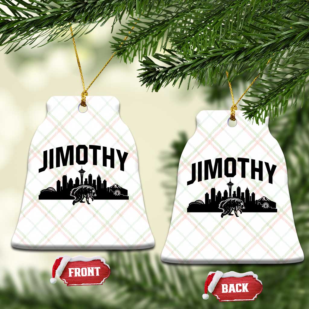 Jimothy The Raccoon Ceramic Ornament Seattle Space Needle Mount Rainier Landscape Art