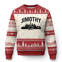 Jimothy The Raccoon Ugly Christmas Sweater Seattle Space Needle Mount Rainier Landscape Art