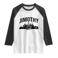 Jimothy The Raccoon Raglan Shirt Seattle Space Needle Mount Rainier Landscape Art