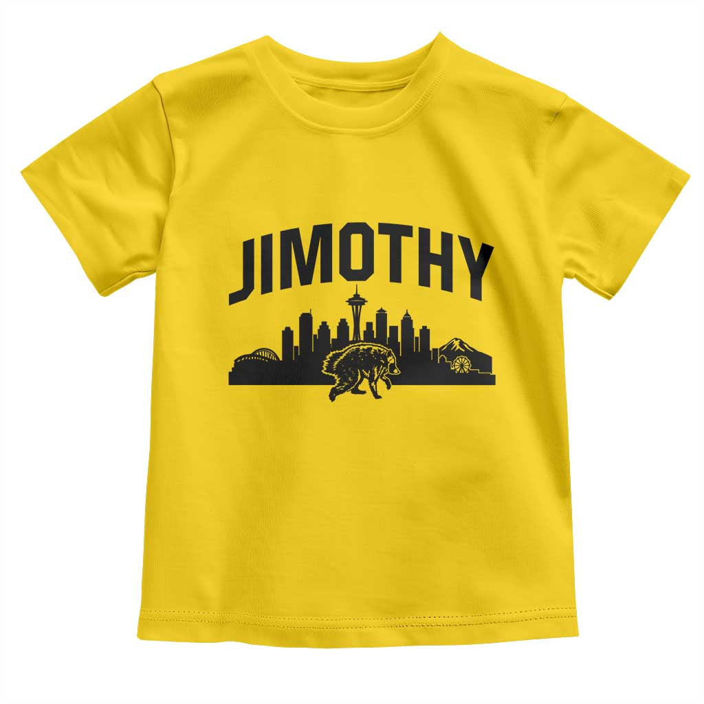 Jimothy The Raccoon Toddler T Shirt Seattle Space Needle Mount Rainier Landscape Art